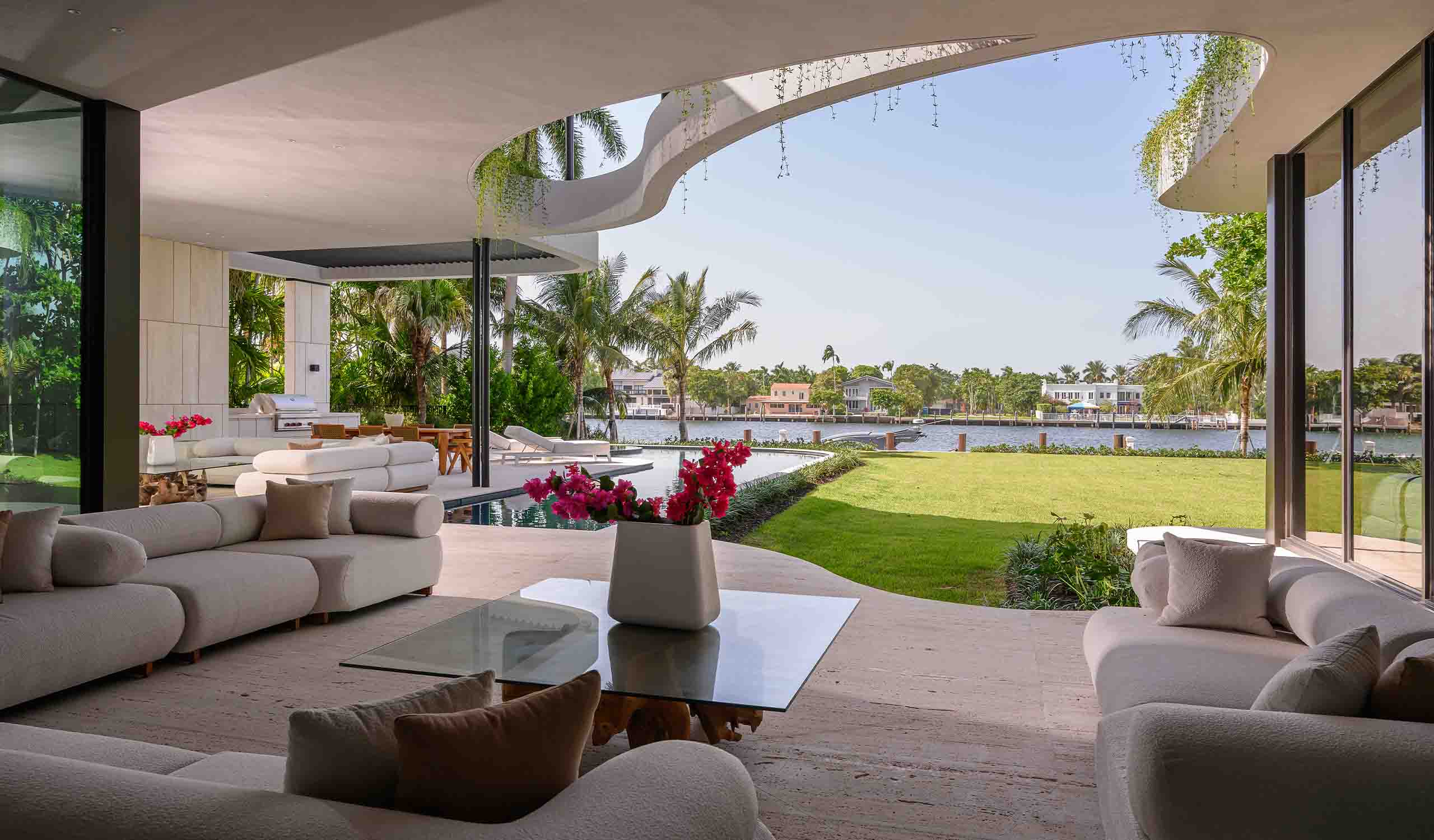 1015 Residence, Hollywood - Patio View of Waterway